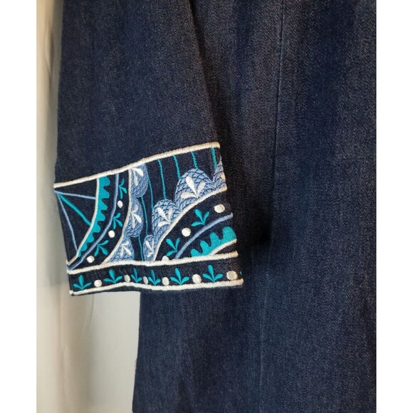 Bob Mackie Women's Jacket Wearable Art Embroidered Denim Size Medium - Picture 4 of 6